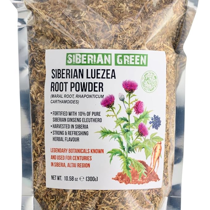Siberian Green Maral Root Tea Loose Powder 300g (10.58oz) with Ginseng Eleuthero Wild Harvested Leuzea Rhaponticum carthamoides from Altai