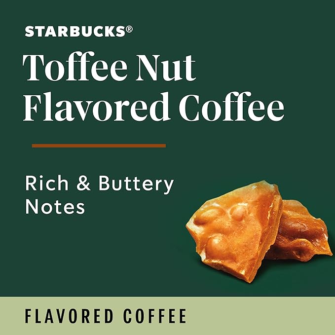 Starbucks Coffee Company Starbucks Flavored Ground Coffee K-Cup Pods Toffeenut Signature Collection 100% Arabica Coffee Recyclable K-Cups 10 K-Cup Pods/Box (Pack of 2 Boxes)