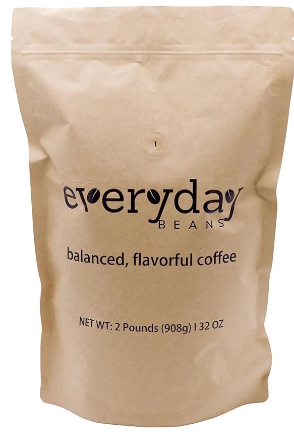 Medium Roast Ground Coffee by Everyday Beans – Smooth Balanced Flavor – 32 oz Bag