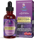 Maximum Strength 165000mcg Liquid Biotin &amp Collagen Drops – Vitamins for Hair Growth for Women &amp Men – Supports Healthy Hair Radiant Skin &amp Strong Nails – 98% Absorption Non-GMO 60 Ser