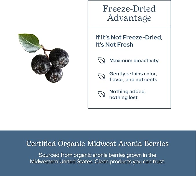 Eclectic Institute Raw Freeze-Dried Organic Aronia Berry Capsules | Supports Heart Immune System Digestive and Urinary Tract Health | 90 CT (450 mg)