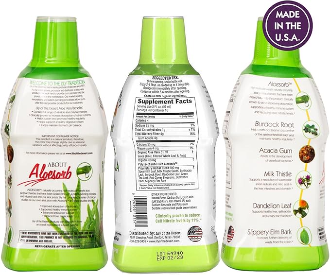 Lily Of The Desert Detox Formula – Aloe Vera and Trusted Herbs for Urinary Tract Gallbladder and Liver Support 32 Oz1