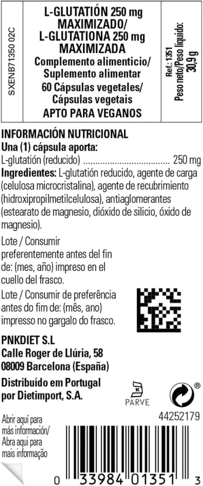 Solgar Reduced L-Glutathione 250 mg 60