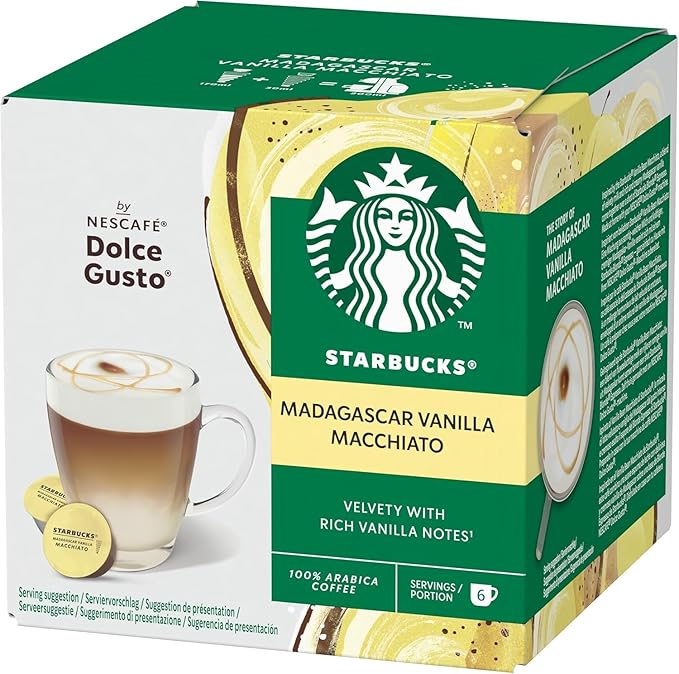 NESCAFÉ Dolce Gusto Starbucks Vanilla Macchiato Coffee Pods x12 (Pack of 1)