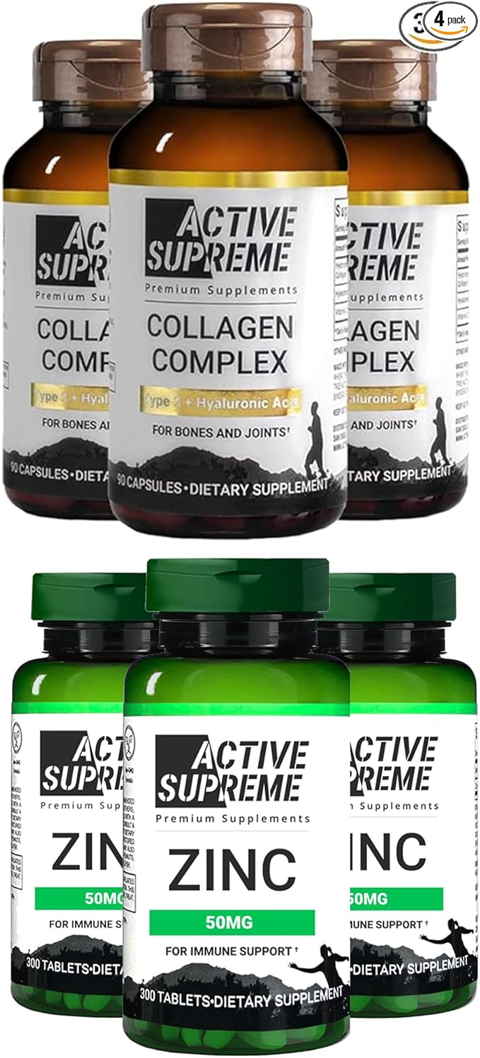 3 Pack of Collagen Type 2 + 3 Pack ZINC Citrate 50 MG