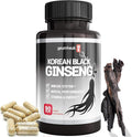 GeumHeuk Korean Black Ginseng Capsule 1000mg Supplement - Non GMO High Ginsenosides High Absorption Rate Enhance Immunity Metal Performance Stamina &amp Energy Men &amp Women - 90 Vegan Capsul