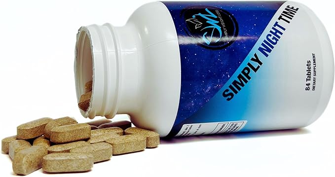 Simply Night Time | Weight Loss Support | Better Sleep | Mood Enhancer and Stress Relief | Botanical Blend - Valerian Root Cascara Sagrada Magnolia Bark Chamomile | 84 Count