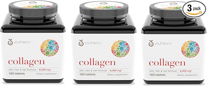 Youtheory Collagen Advanced Formula Types 1 2 and 3 160 Tablets (3-Pack) 3