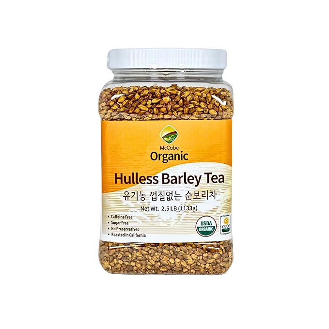 McCabe Organic Hulless Barley Tea - Roasted Hulless Barley Tea | USDA and CCOF Certified | Product of USA | 2.5 lbs (40 Oz)