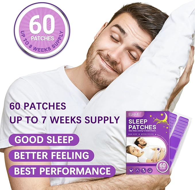 WanDu&ampHerbal 120 Sleep Patches for Adults Extra Strength - Fast Acting 100% Natural Ingredients Skin-Friendly &amp Easy to Apply Apply Before Sleeping for Men and Women (1)
