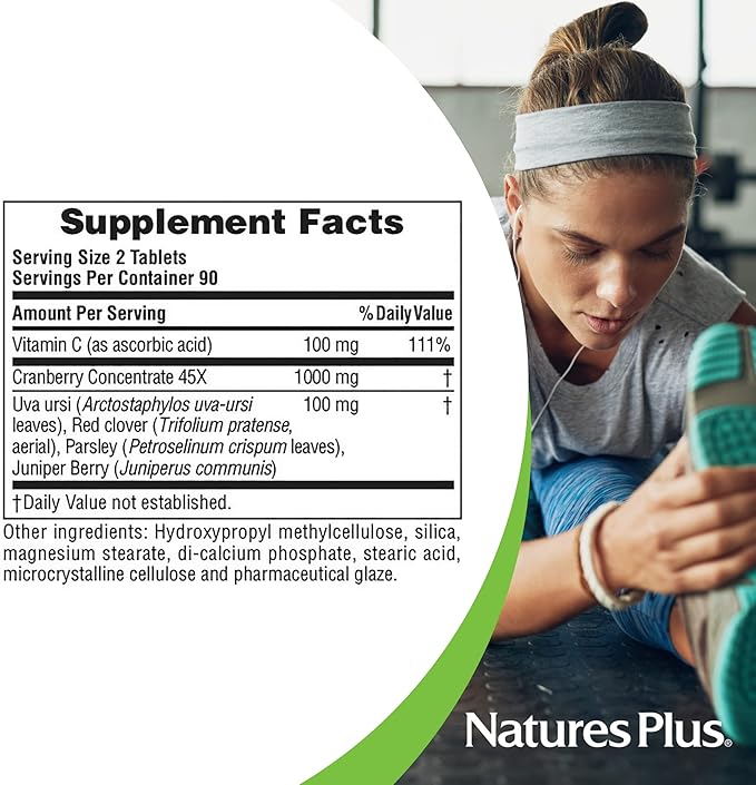 NaturesPlus Ultra Cranberry Sustained Release - 1000mg 180 Tablets - with Vitamin C - Vegetarian Gluten Free - 90 Servings
