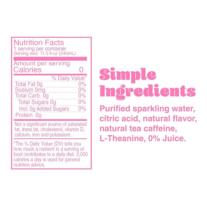 PHOCUS Caffeinated Sparkling Water Grapefruit 75mg Natural Caffeine Plus L-Theanine Zero Sugar Zero Calories No Artificial Sweeteners 11.5 fl oz Cans (Pack of 12)