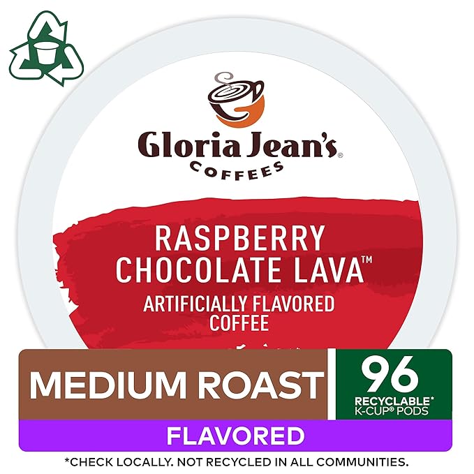 Gloria Jean's Raspberry Chocolate Lava Keurig Single-Serve K-Cup Pods Medium Roast Coffee 96 Count