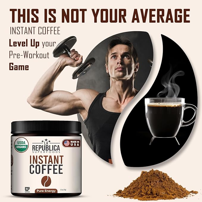 La Republica organic Instant Coffee 2 Pack (35 Servings) Medium Roast Toasted Caramel Notes fair Trade Arabica USA Made (70 Servings)