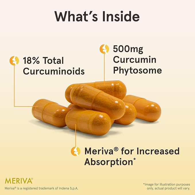 Jarrow Formulas Curcumin Phytosome 500 mg - Formulated with Meriva - Antioxidant Support Supplement - Joint Health &amp Support - 120 Veggie Capsules