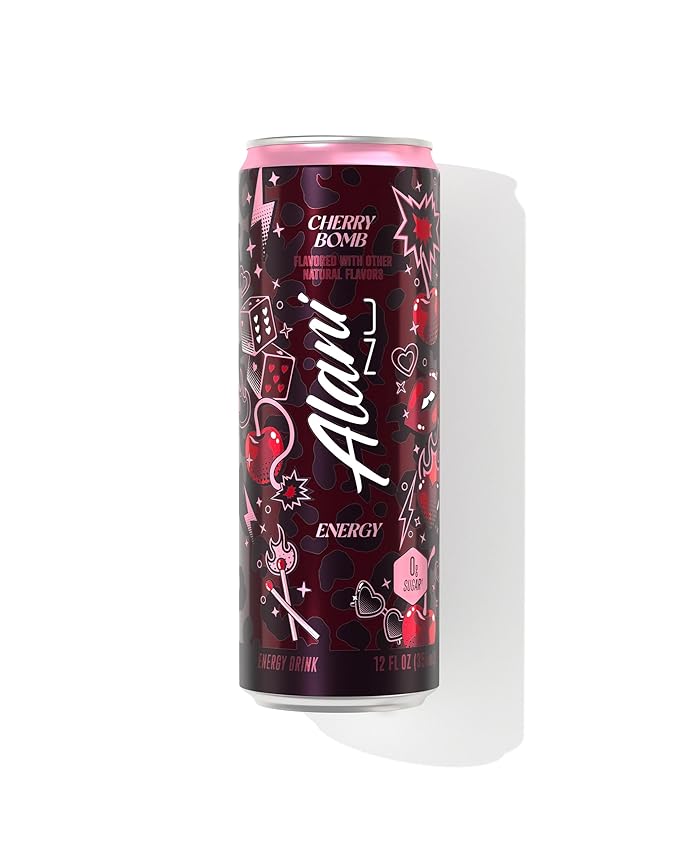 Alani energy drink Cotton Candy &amp Cherry bomb variety pack 18 cans - Sugar Free Low Calorie Energy Drinks - Pre Workout Performance Zero Sugar 12 Fl Oz Cans