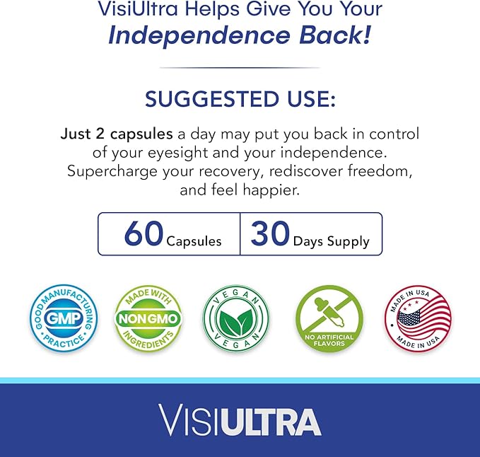 Eye Health Supplement – 14 Essential nutrients for Clear Vision Blue Light Protection and Long-Term Eye Health. Supports Clarity and Eye Wellness. 60 Capsules. (1 Pack)