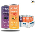 TIDE Yaupon Premium Brewed Tea Variety Pack Clean Energy Drinks Ginseng Real Fruit Juice &amp Organic Green Tea for Mood &amp Energy Boost Low Calorie Black &amp Blueberry &amp Tropical 12