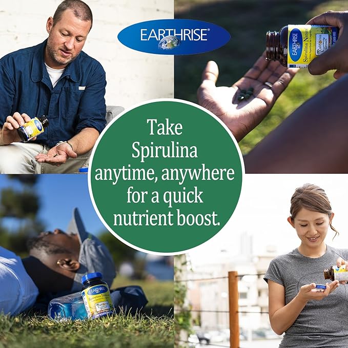 Earthrise Superfood 100% California Grown Spirulina 500mg Tablets (360 Count) Natural Premium Spirulina Vegan Gluten Free Keto Friendly Non -GMO High in Vitamins &amp Minerals