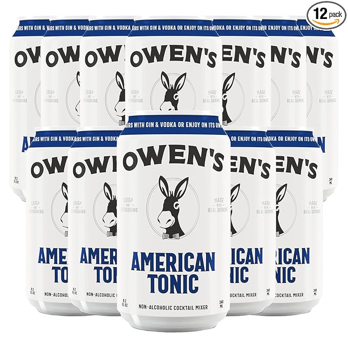 Owen’s Craft Mixers | American Tonic 12 Pack | Handcrafted in the USA with Premium Ingredients | Vegan &amp Gluten-Free Soda Mocktail and Cocktail Mixer