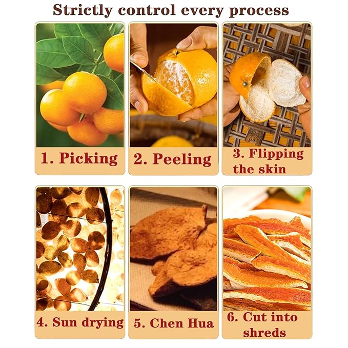 Dried Tangerine Peel Dried Orange Peel Strips 200g/7.05oz Orange Peel Strip Chen Pi Citrus Natural Chinese Herbal Tea 陈皮 橘皮丝 橙皮丝 陳皮