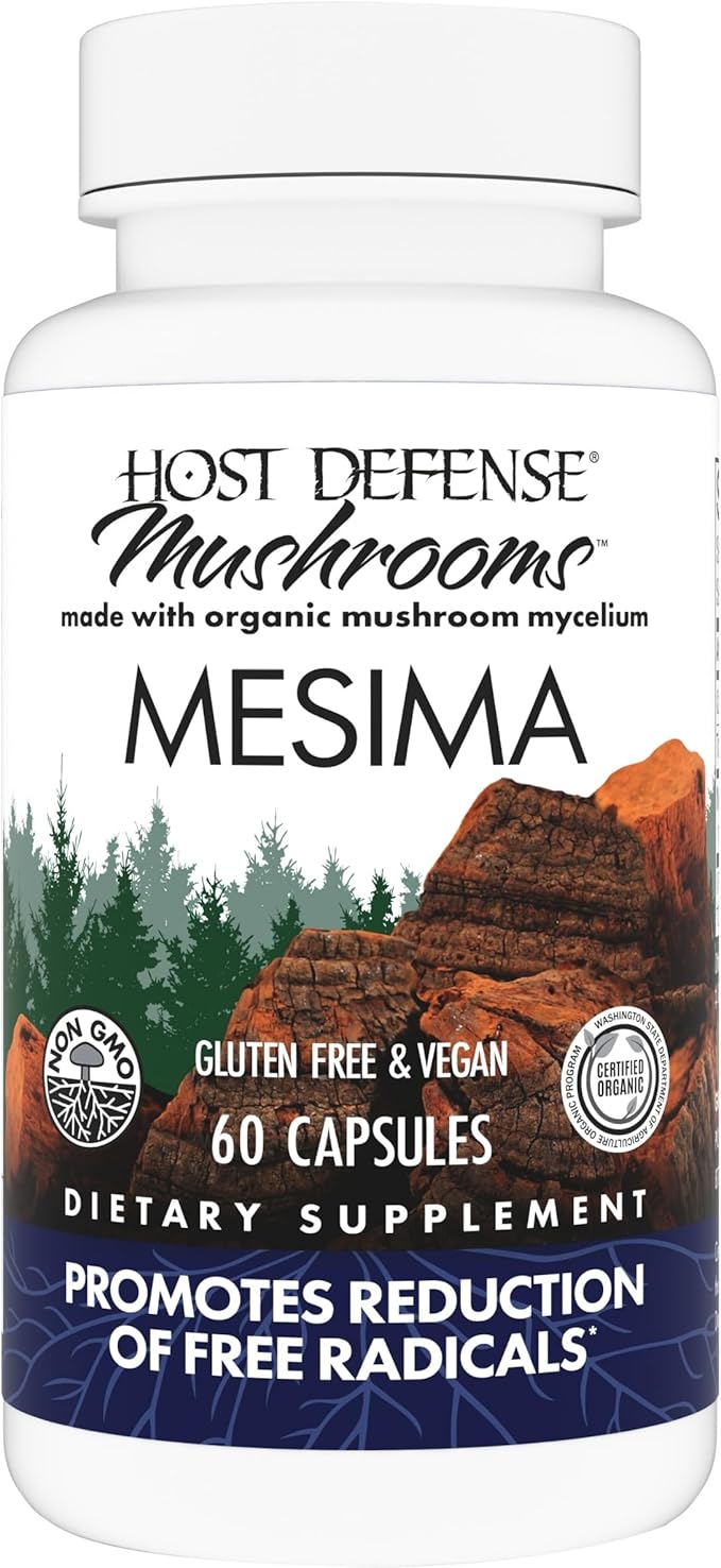 Host Defense Mesima Capsules - Herbal Antioxidant Activity &amp Immune System Support Supplement - Mushroom Supplement to Support Balanced Immune Response - 60 Capsules (30 Servings)*