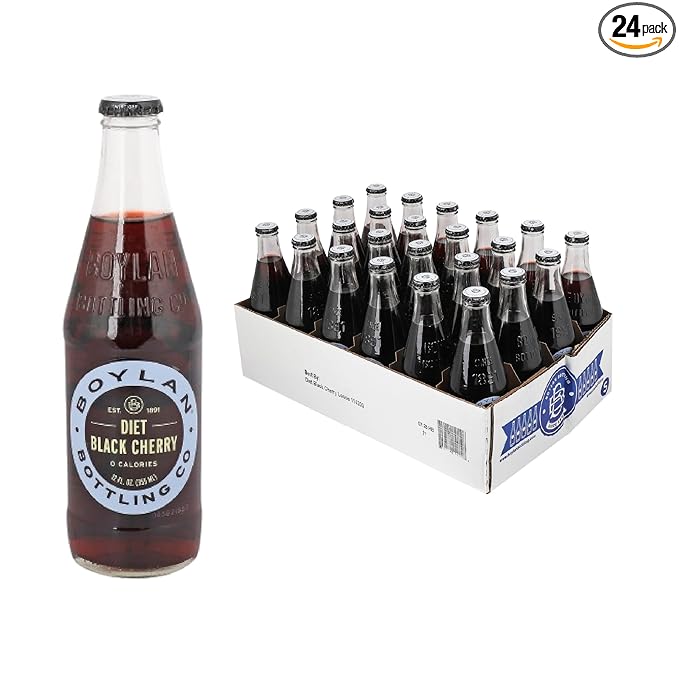 Boylan Bottling Diet Black Cherry Soda 12 Fluid Ounce - 24 per case.