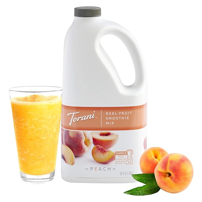 Torani Real Fruit Smoothie Smoothie Mix Peach 64 Ounce (Pack of 2)