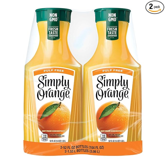 Simply Orange Juice Pulp Free 52 fl. oz. 2 pk. A1