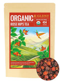 GLDNT Organic Rosehips Tea Premium Dried Organic Rose Hips Tea Loose Leaf Fruity Flavor and Aroma Whole Caffeine Free 16oz