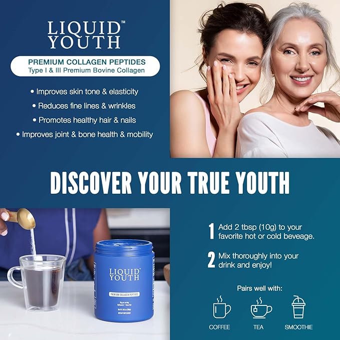 Collagen Peptides Powder for Women &amp Men - Type I &amp III Premium Grass-fed Bovine Hydrolyzed Collagen Promotes Hair Growth Skin Nail Bone &amp Joint Health - Unflavored 30 Servings