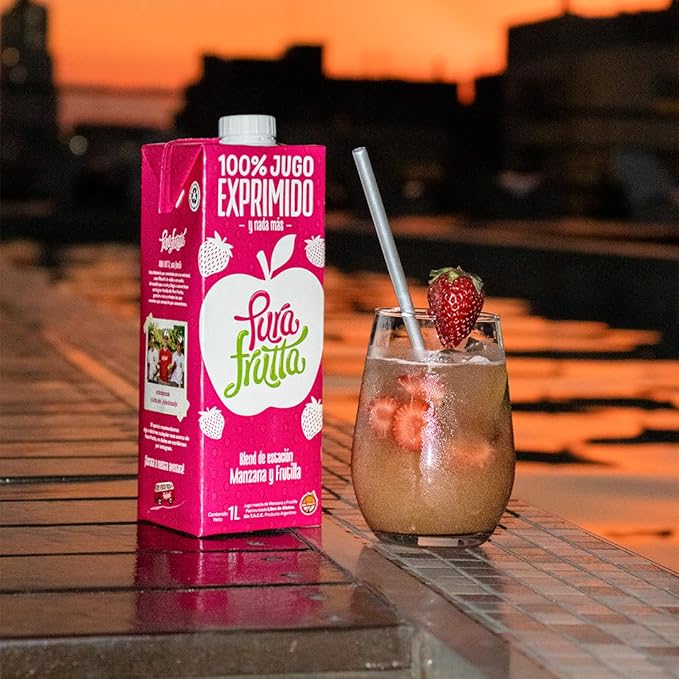 Pura Frutta - Red Gala Apple Juice - 33.8 fl oz (1L) Juice Box 8-Pack - 100% Natural &amp Cold-Pressed Not From Concentrate (NFC) No Sugar Added - Patagonia Blend with Red Delicious Granny Smith