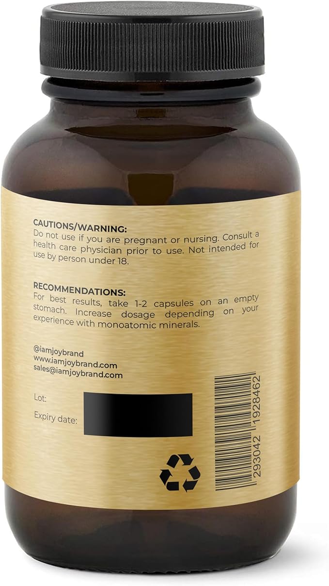 I Am Joy co. Ormus Shilajit Lion's Mane - Ultimate Brain Power! Monoatomic 24k Gold - The Only Blend of Its Kind for Energy Memory &amp Focus - 60 Vegan Capsules