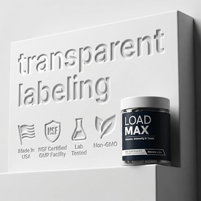 LOAD MAX – Semen Volume Booster – Better Taste and Seman Volume Increase – Overload Semen Booster &amp Semen Volume Maximizer – Semen Volume Increaser For Men – Men’s Intensity Support – 90 Capsules