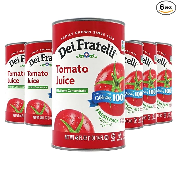 Dei Fratelli Tomato Juice Vine Ripened Not from Concentrate 46oz (6 pack)