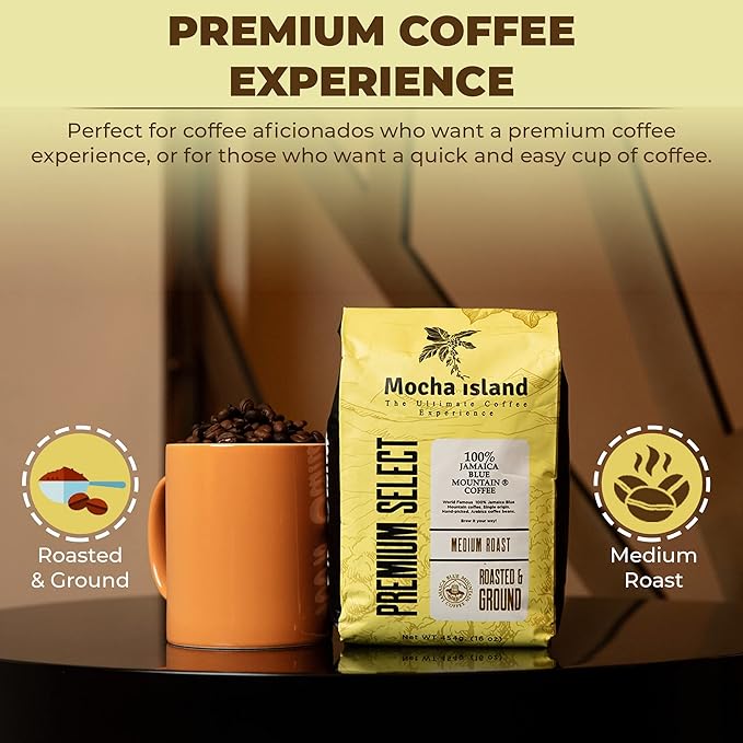 Mocha Island Blue Mountain Coffee (Blue Mountain Coffee Ground 1lb)