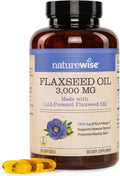 NatureWise Flaxseed Oil 3000 mg Fish Free Omega 3 with 1500 mg ALA Dietary Supplement for Immune Health Support - Organic Cold Pressed Non-GMO - 120 Softgels[40-Day Supply]