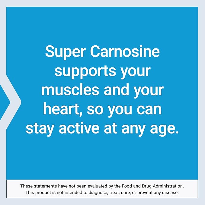 Life Extension Super Carnosine L-carnosine Luteolin Vitamin B1 Muscle Support Exercise Recovery Heart Health Gluten-Free Non-GMO Vegetarian 60 Capsules