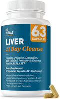 Dr. Tobias Liver 21 Day Cleanse Herbal Liver Detox Cleanse with Milk Thistle Dandelion Root &amp Artichoke Extract Supports Liver Health &amp Digestion 63 Vegetarian Capsules (63 Count (Pack of