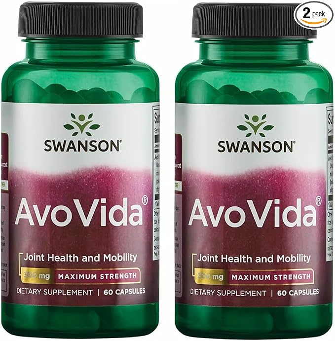 Swanson AvoVida - Cartilage &amp Joint Health Supplement to Support Mobility &amp Flexibility* - Contains Phytosterols from Avocado &amp Soy Extracts - Non-GMO - 60 Capsules (2 Pack)