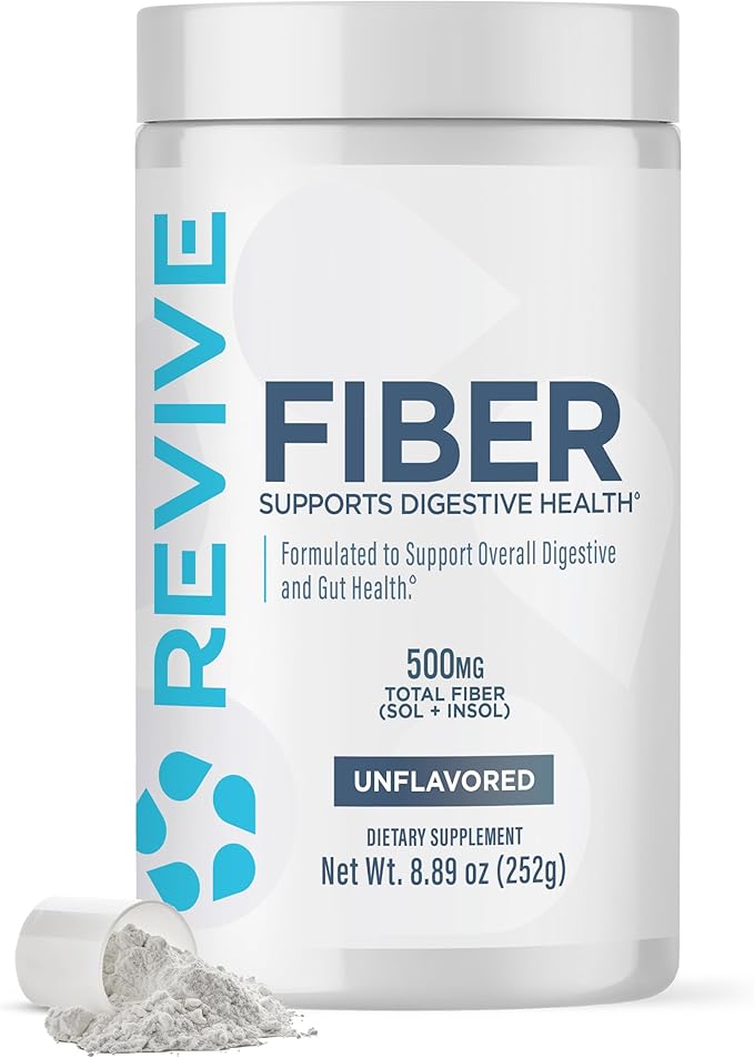Revive MD Fiber Supplement for Digestive &amp Gut Health - 5g of Dietary Fiber Supports a Healthy Digestive System with Psyllium Husk &amp More - (Unflavored 30 Servings)