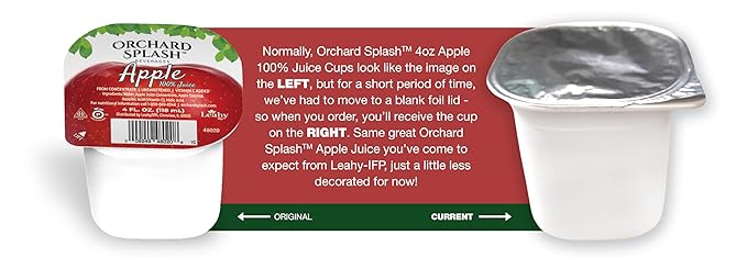 Orchard Splash 4oz Portion Control Juice Cups Apple 100% (Case of 48)