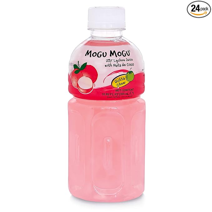 Mogu Mogu Fruit Juice with Nata De Coco 10.82 oz (Pack of 24) (Lychee)