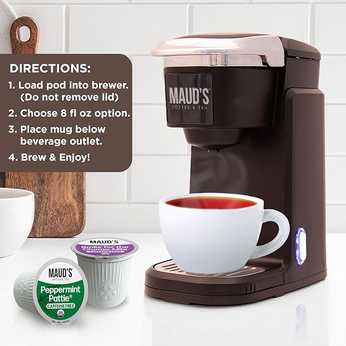 Maud's Organic Chamomile Lavender &amp Organic Peppermint Tea Bundle 48 ct Single Serve Pods – 100% Gourmet Blended Tea Leaves Compatible with Keurig K Cups Maker