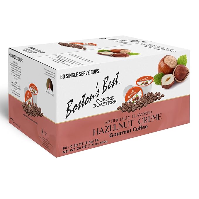 Boston’s Best - Hazelnut Creme Flavored Delicious Gourmet Coffee Compatible with Keurig Coffee Maker 1 Count (80 Single Serve Cups)