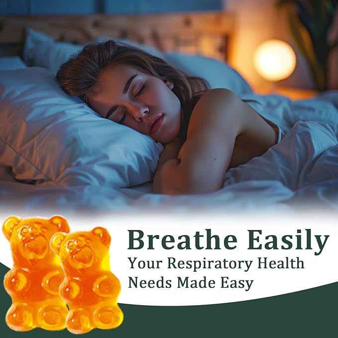 Mullein Gummies Daily Respiratory Health Gummies1000mg Mullein Leaf herb Extract Pear Flavor Lung Health &amp Sinus Relief (30 Day Supply)