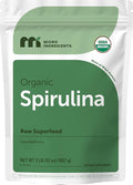 Micro Ingredients Organic Spirulina Powder 2lb | Blue-Green Algae Rich in Vegan Protein Vitamins &amp Minerals | Source of Natural Chlorophyll &amp Enzymes | Non-GMO Gluten-Free No Additives