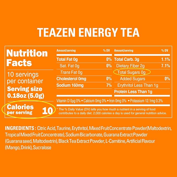 TEAZEN Kombucha Variety Pack 40 Stick &amp Energy tea powder 10Stick