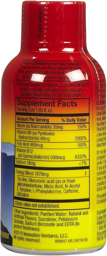 5 Hour Energy Drink Shot Pomegranate 6 Count