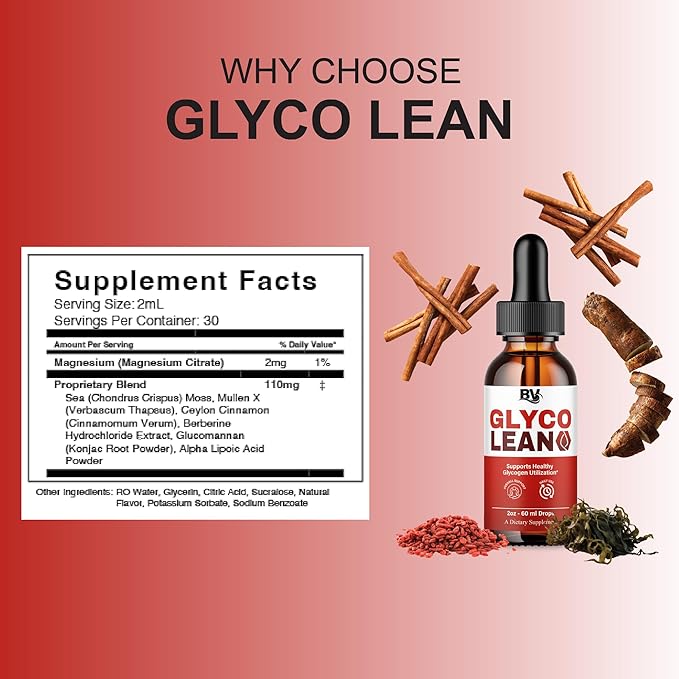 BLUE VIBE Glyco Lean Drops Glyco Lean Liquid Drop Supplement Maximum Strength Overall Health &amp Wellness Support GlycoLean Daily Health Support Liquid Formula Supplement (5 Pack - 10oz / 300ml)